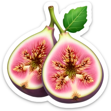 Please create a emoji of a cross-section of a fig with a small leaf sticker
