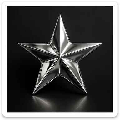 star with a metallic silver finish, glamorous and stylish sticker