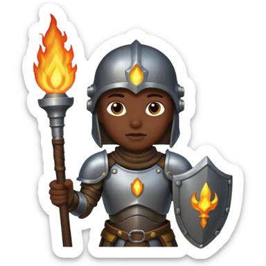 Dark souls holding a torch in hand wearing dim, iron armor sticker