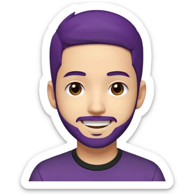 Mike Shinoda with dark purple hair, brown eyes sticker