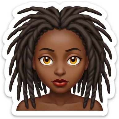 Black woman with locs evil face sticker