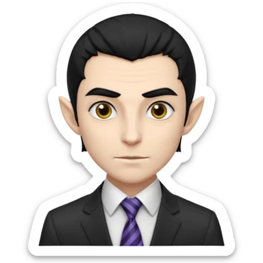 dark elf with tie, business sticker