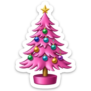 Pink Christmas tree sticker