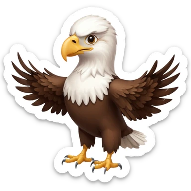 Create a single emoji of a Eagle in full body, shown at a slight side angle in a natural, characteristic pose. Cute and stylized like an emoji, but clearly recognizable.
 sticker