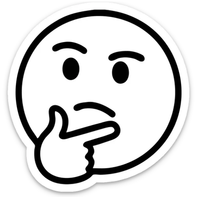 emoji of a face biting finger, modern icon style, clean lines, simple shapes, no fill, transparent background, thoughtful expression sticker