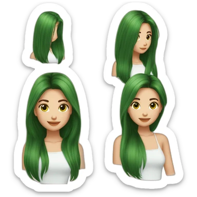 Femme cheveux long lisse roux yeux verts mignonne 😍 sticker