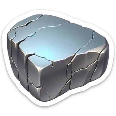 Cinematic Realistic Nickel Ore, Bright and shiny, with a rough, metallic surface reflecting light in soft, gleaming waves. The metal has a subtle luster and is both sturdy and raw in its form. Soft glowing outline, capturing the essence of durability and modern elegance in raw nickel ore. sticker