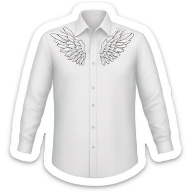 white shirt with wings on the front sticker
