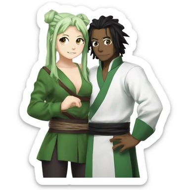 Muichiro from demon slayer with a coquette boq sticker