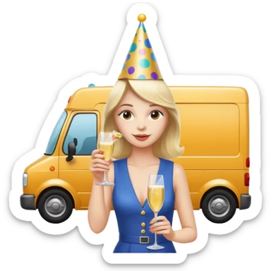 CAN I USE THE SAME IMAGE BUT WITH A MOVING VAN IN THE BACKGROUND sticker