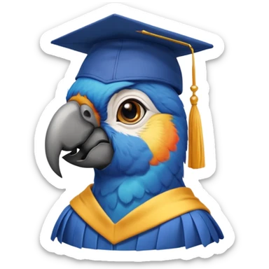 parrot graduate college sticker