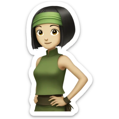 toph beifong from avatar last airbender doing fashion sticker
