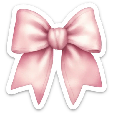 Light Pink water colour bow  sticker