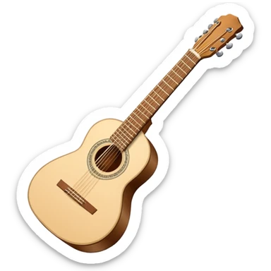 emoji de violão acústico mas apenas o corntorno branco em volta do violao fazendo o formato de um violão, sendo dentro desse contorno oco, sem nada, nenhuma cor ou imagem sticker