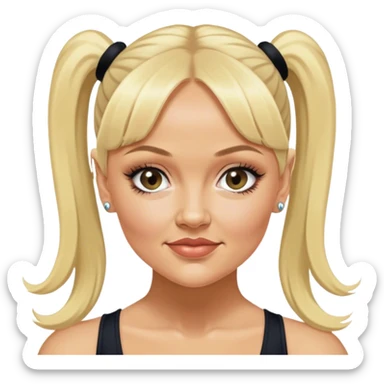 Emma Bunton circa 1997 with two high ponytails sticker