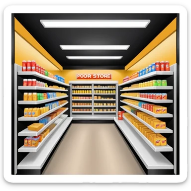Convenience store named poor store and more sticker
