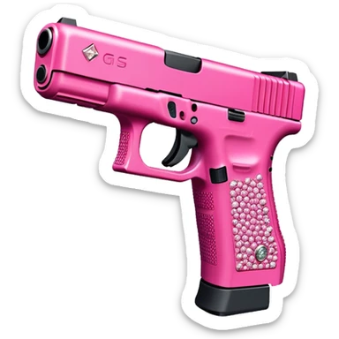  pink Glock 19 with encrusted diamonds sticker