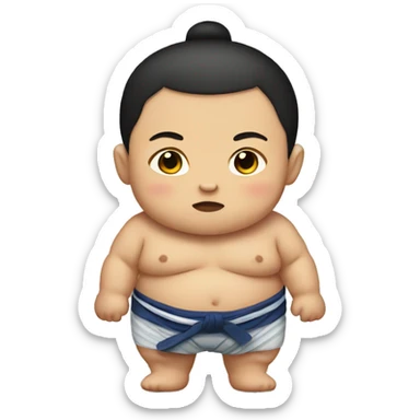 Sumo wrestling baby sticker
