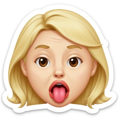 Original emoji sticking tongue with a scrunched nose in a sweetly mocking way sticker