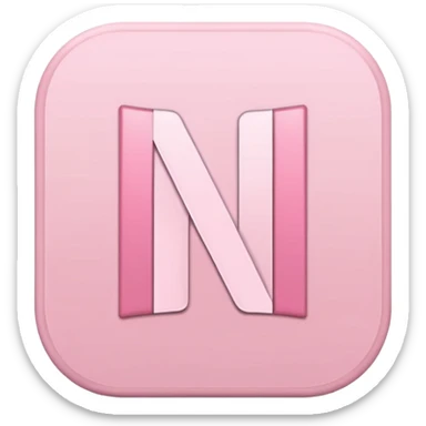 Netflix aesthetic "N" logo in pastel pink sticker