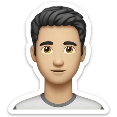 25yo white male with short black hair and hidden identity sticker