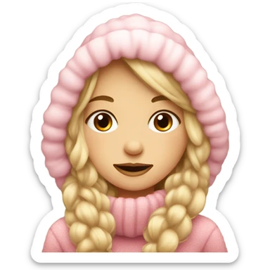 cozy beautiful finnish blond brown pink winter girl sticker