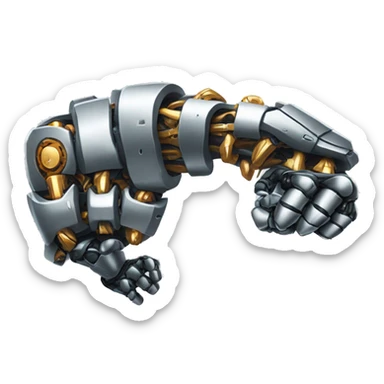 Cyborg arm only flexing bicep and shoulder with gears and shocks sticker
