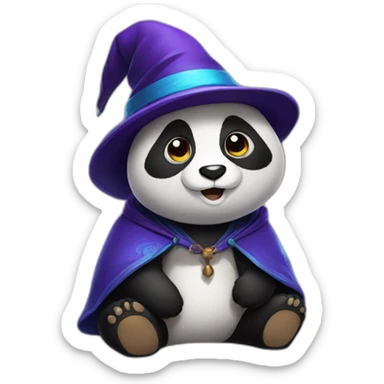 Panda wearing a sorcerer hat sticker