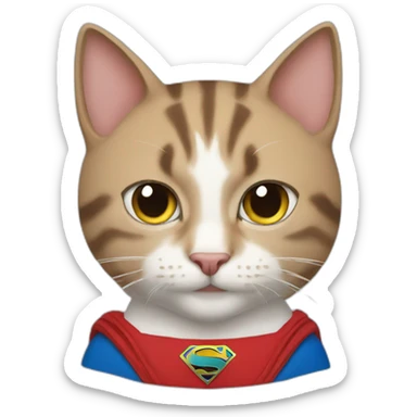 Make a emoji that combines a cat with Superman sticker