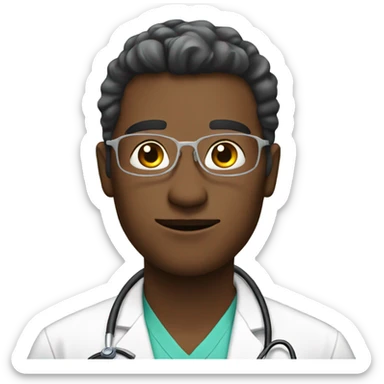 Person watching video of a doctor. Make this a white guy  sticker