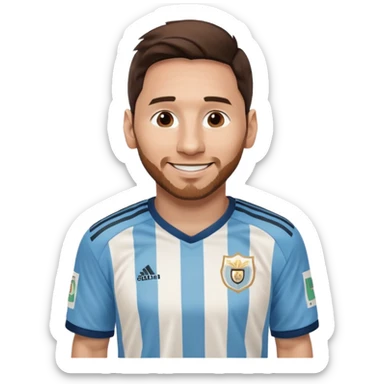 Lionel Messi smiling in Argentina football jersey sticker