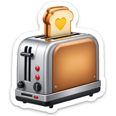 A pixel art emoji of a toaster, rendered in a retro 8-bit style with simple, bold colors. sticker
