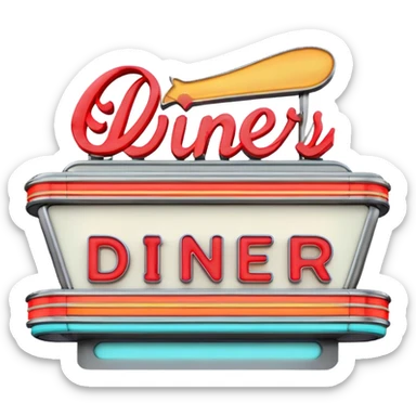 50's diner sign  sticker