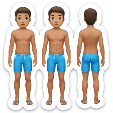 a man in Bermuda shorts as a swimsuit full body sticker