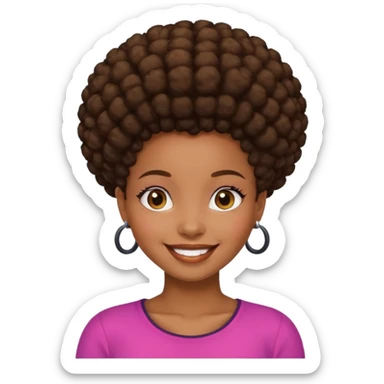 afro puff girl african girl sticker