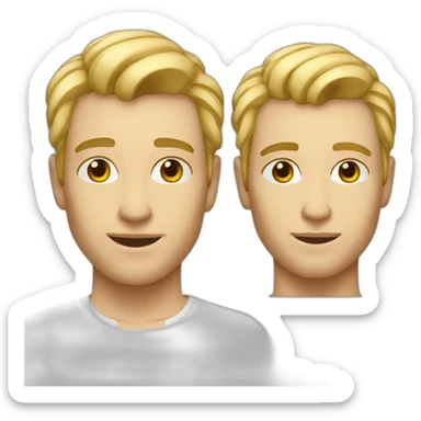Visage homme blond cheveux rasé sticker