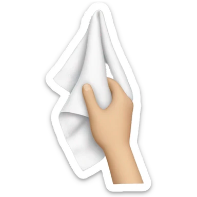 Hand holding a handkerchief sticker