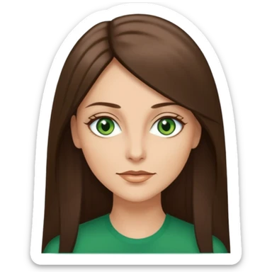 pretty woman in her 40s with green eyes and long straight ash-brown hair  sticker