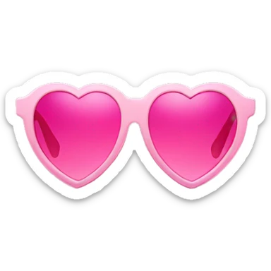 Heart shape pink sunglasses sticker