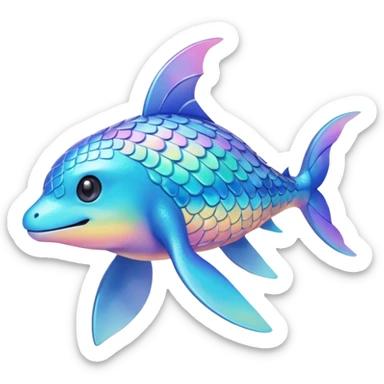 Glossy Iridescent Pastel Soft Aquatic Smooth Pokémon-Fakémon-Digimon-Creature, (full body) sticker