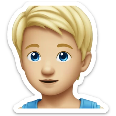 kid crawling like a baby with blonde hair and blue eyes sticker
