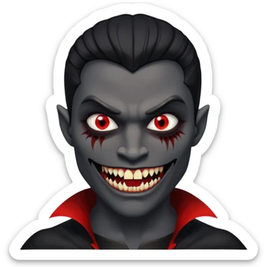 half man half vamp mirrored black sticker
