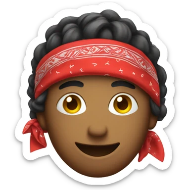 A smiley face wearing a red bandana sticker