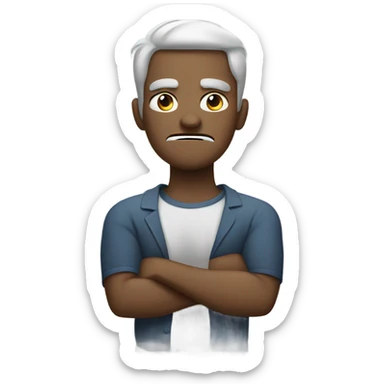 Mad arms crossed sticker