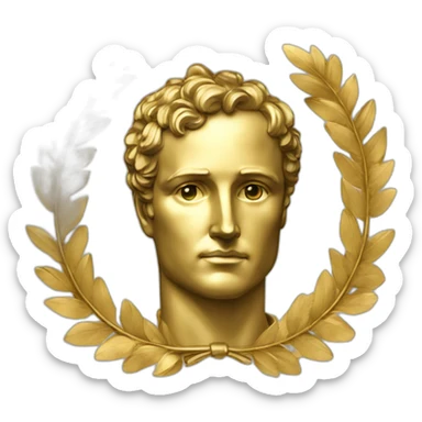 Laurel wreath napoleon golden statue sticker