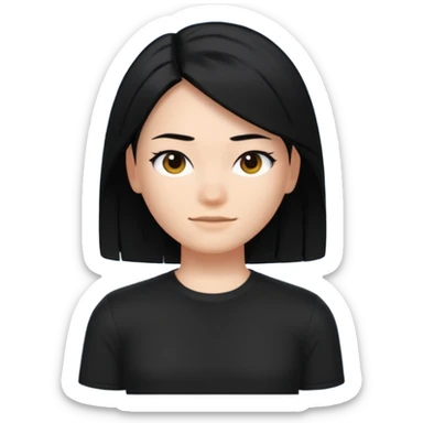 A roblox Avatar whit sleek hair and black shirt  sticker