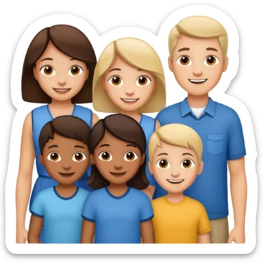 an american couples with 3 children in the age of school sticker