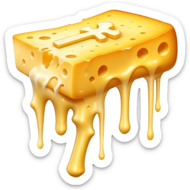 Ethereal shredded cheese with a radiant aura sending golden particles toward a femur bone with a glowing healing region. The scene is bathed in magical light with a bright K2 symbol acting as a bridge between the cheese and the healing bone. sticker