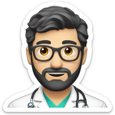 Giovanni Gosch Berton medical student with short beard, short dark heir sticker