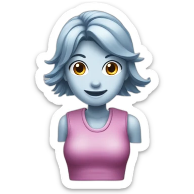 Fille avec un carré court des tâches de rousseur et un appareil dentaire  sticker